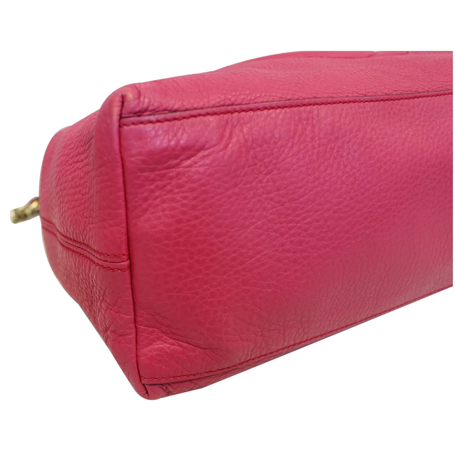 GUCCI Soho Pebbled Leather Chain Shoulder Bag Pink