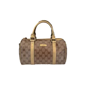 Gucci Tan Monogram Coated Canvas Boston Bag
