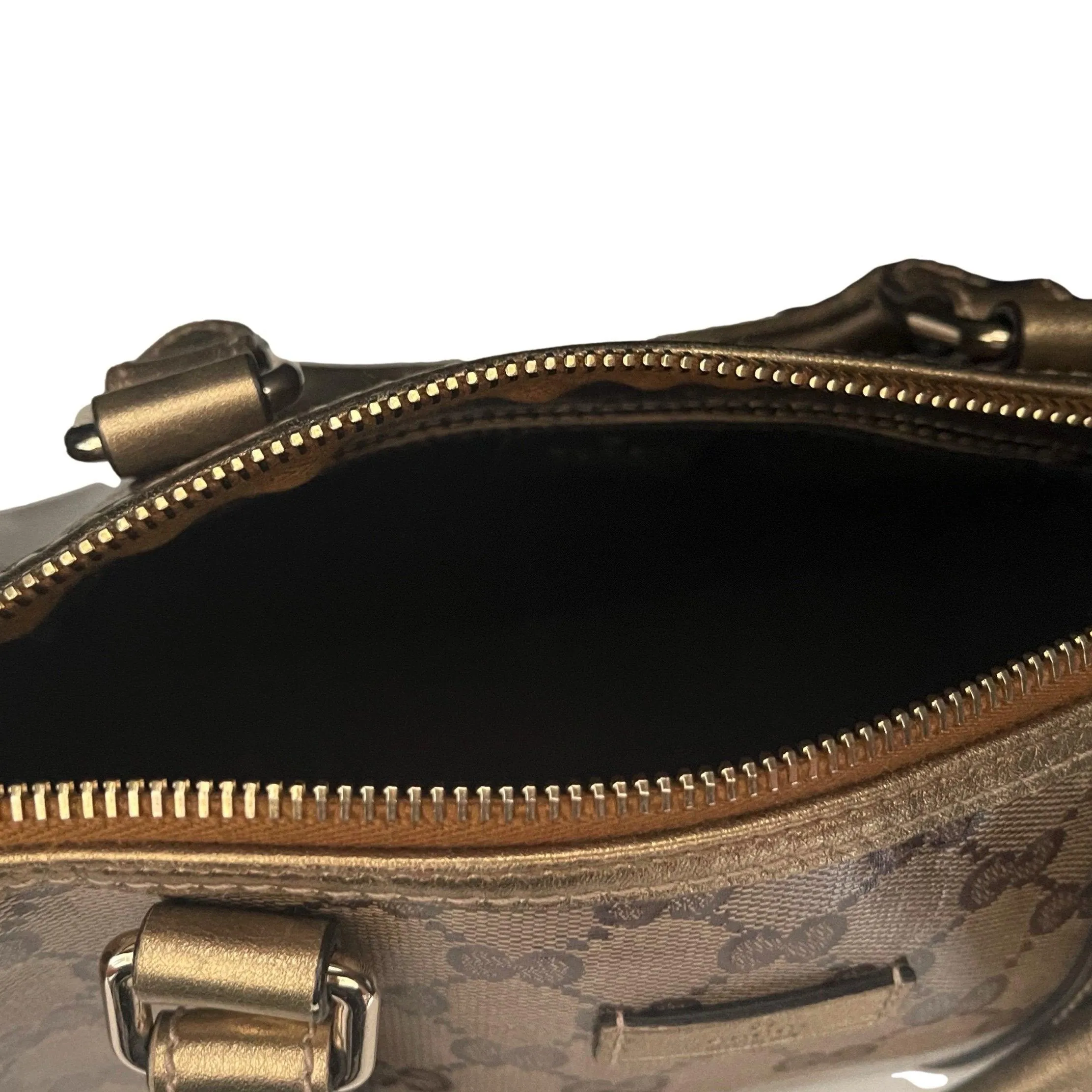 Gucci Tan Monogram Coated Canvas Boston Bag