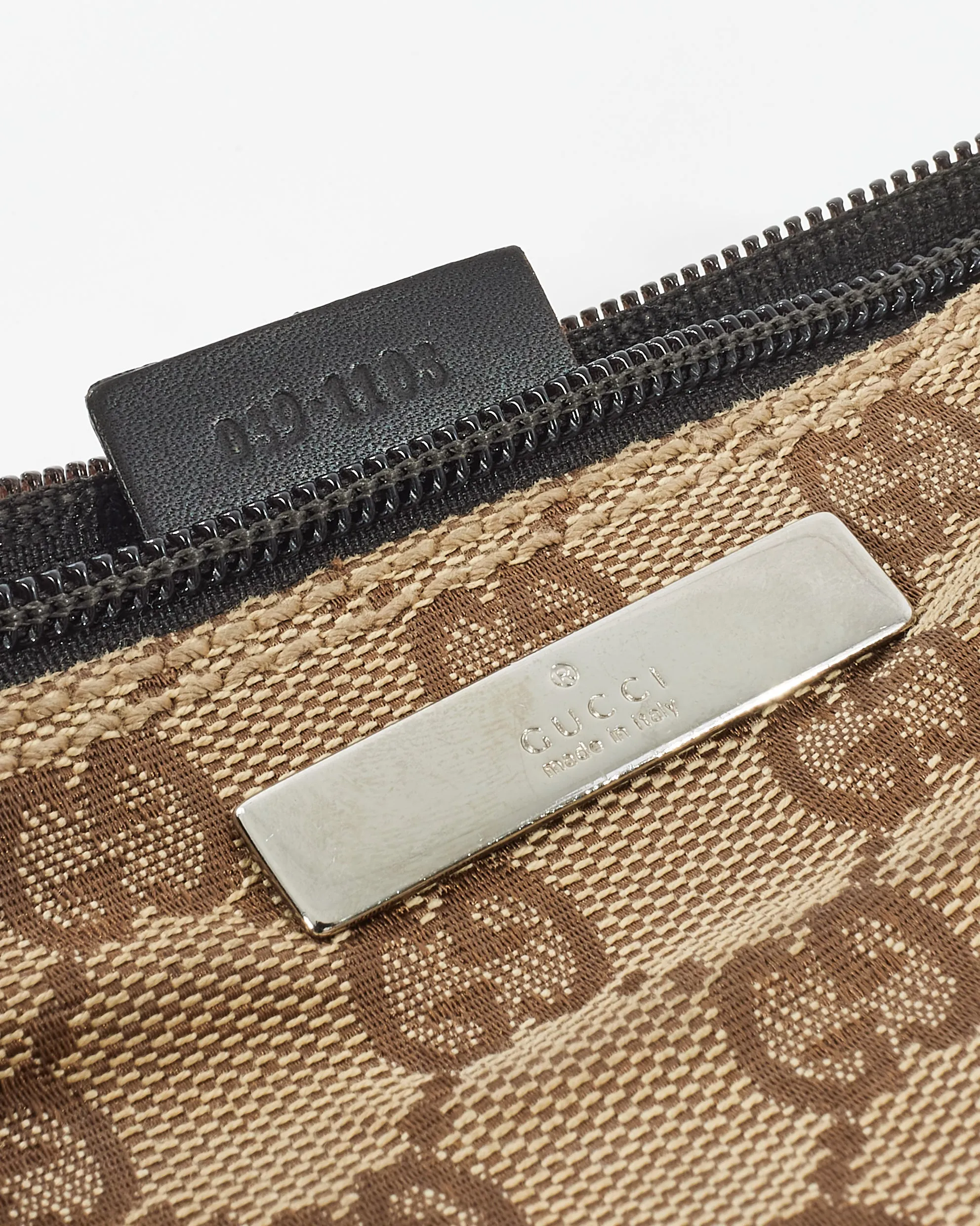 Gucci Vintage Brown Monogram GG Canvas Boat Pochette