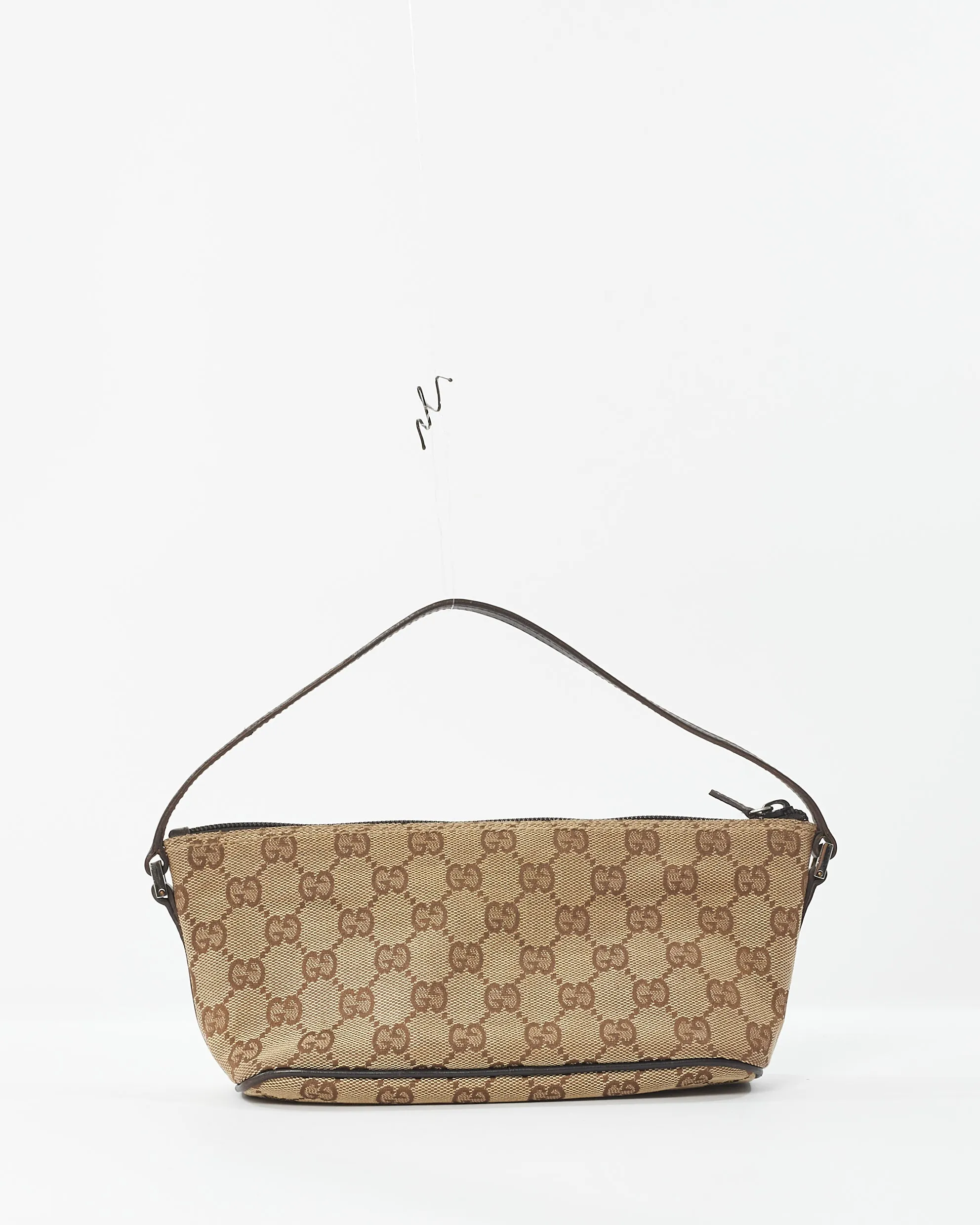 Gucci Vintage Brown Monogram GG Canvas Boat Pochette