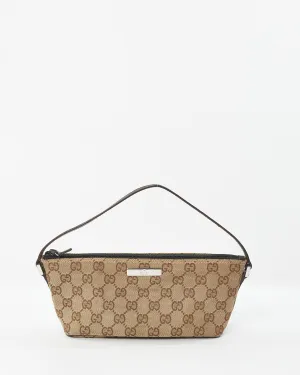 Gucci Vintage Brown Monogram GG Canvas Boat Pochette