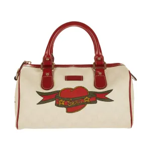 Gucci White Supreme Logo Shoulder Bag