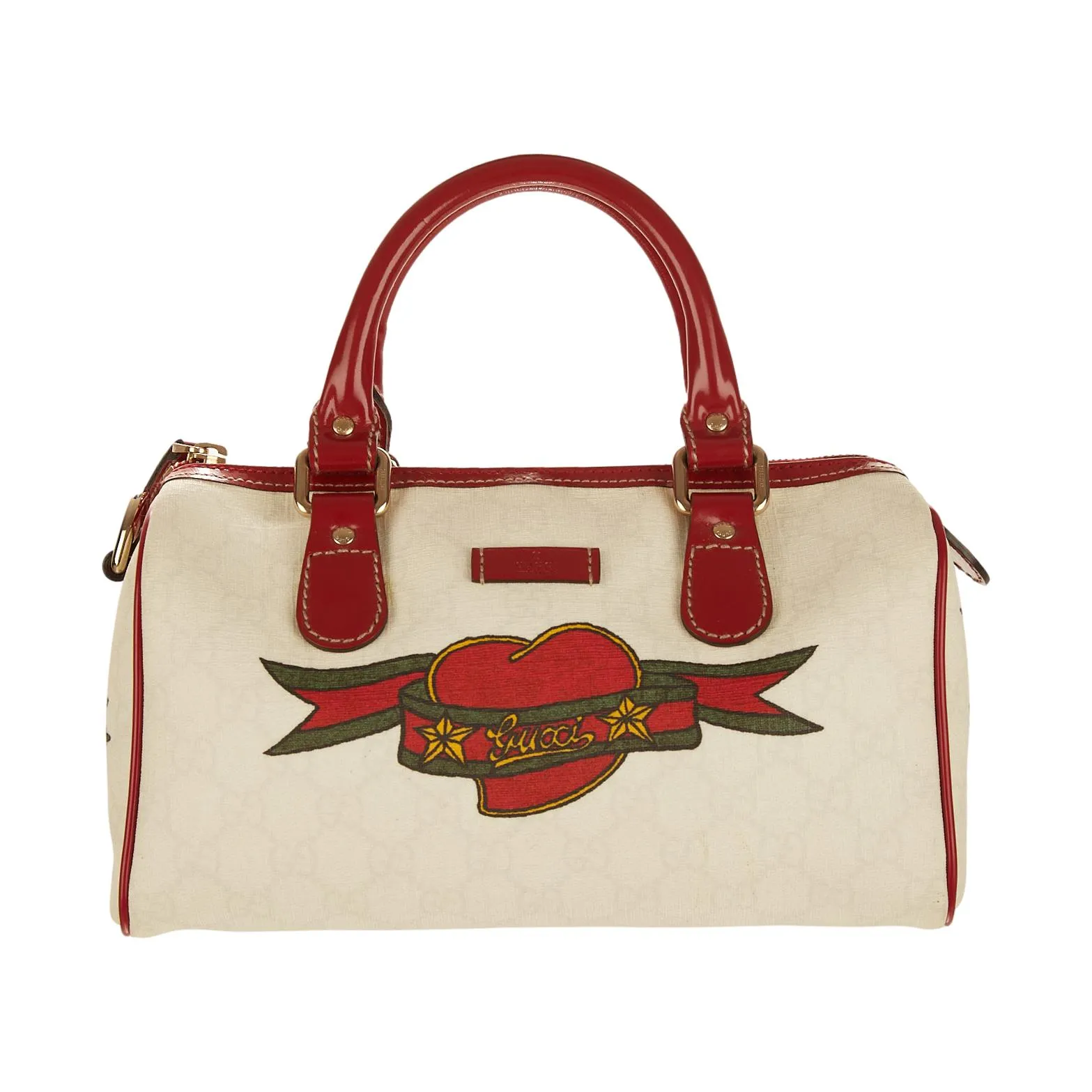 Gucci White Supreme Logo Shoulder Bag
