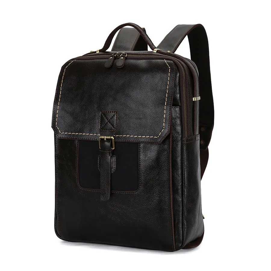 Handmade Vintage Full-Grain Leather Laptop Backpack