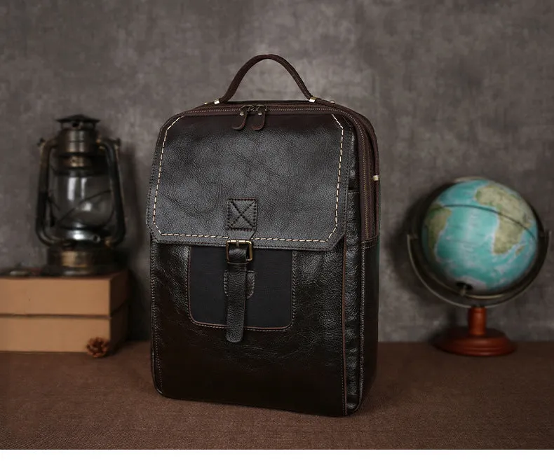 Handmade Vintage Full-Grain Leather Laptop Backpack