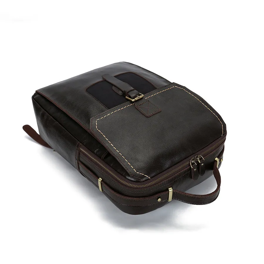 Handmade Vintage Full-Grain Leather Laptop Backpack