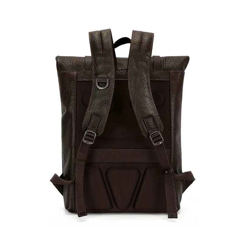 Handmade Vintage Full-Grain Leather Travel Laptop Backpack