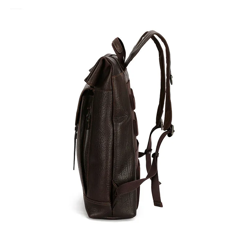 Handmade Vintage Full-Grain Leather Travel Laptop Backpack