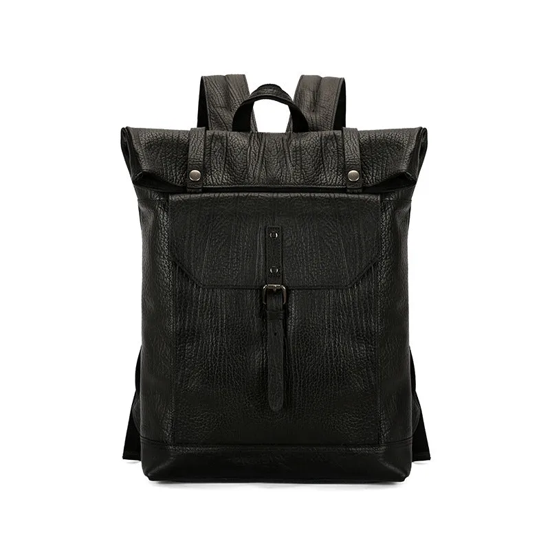 Handmade Vintage Full-Grain Leather Travel Laptop Backpack