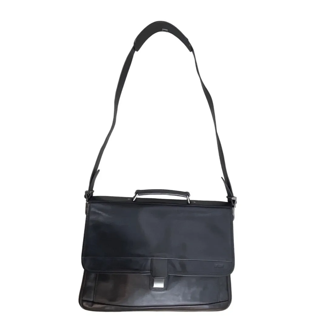 Hartman Men's Black Leather Laptop Messenger Bag Sz L