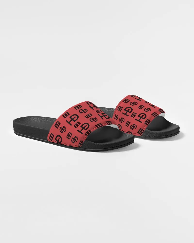 HEED NYC Monogram Coral & Black Women's Slide Sandal