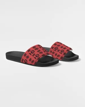 HEED NYC Monogram Coral & Black Women's Slide Sandal