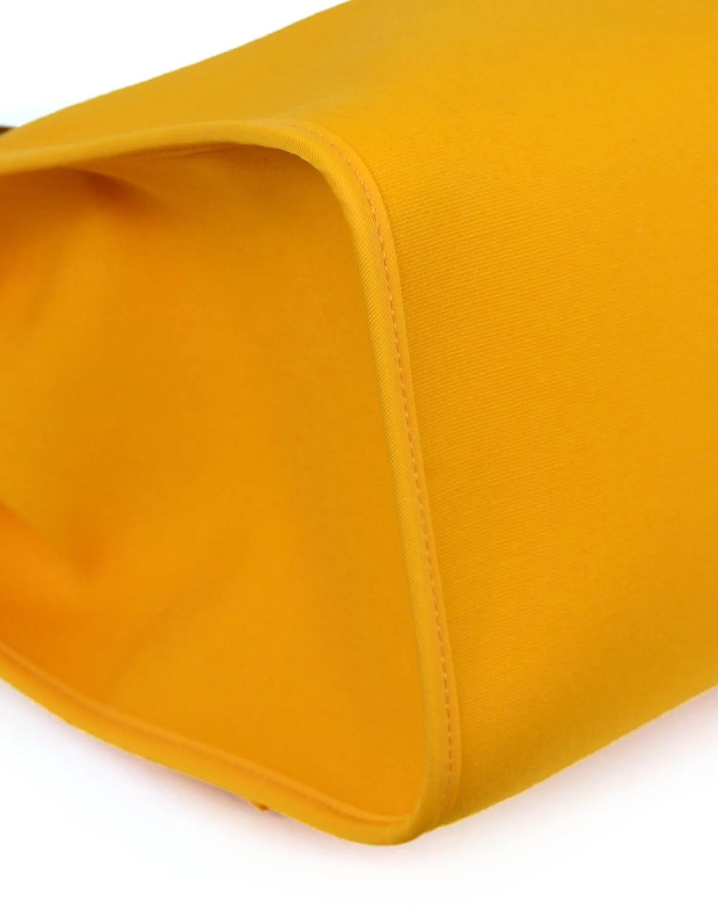 Hermes Jeune D'Or Yellow Leather & Canvas Toile Herbag Zip 39 Bag