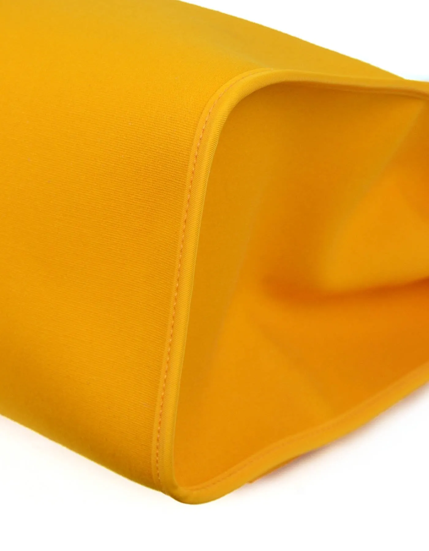 Hermes Jeune D'Or Yellow Leather & Canvas Toile Herbag Zip 39 Bag