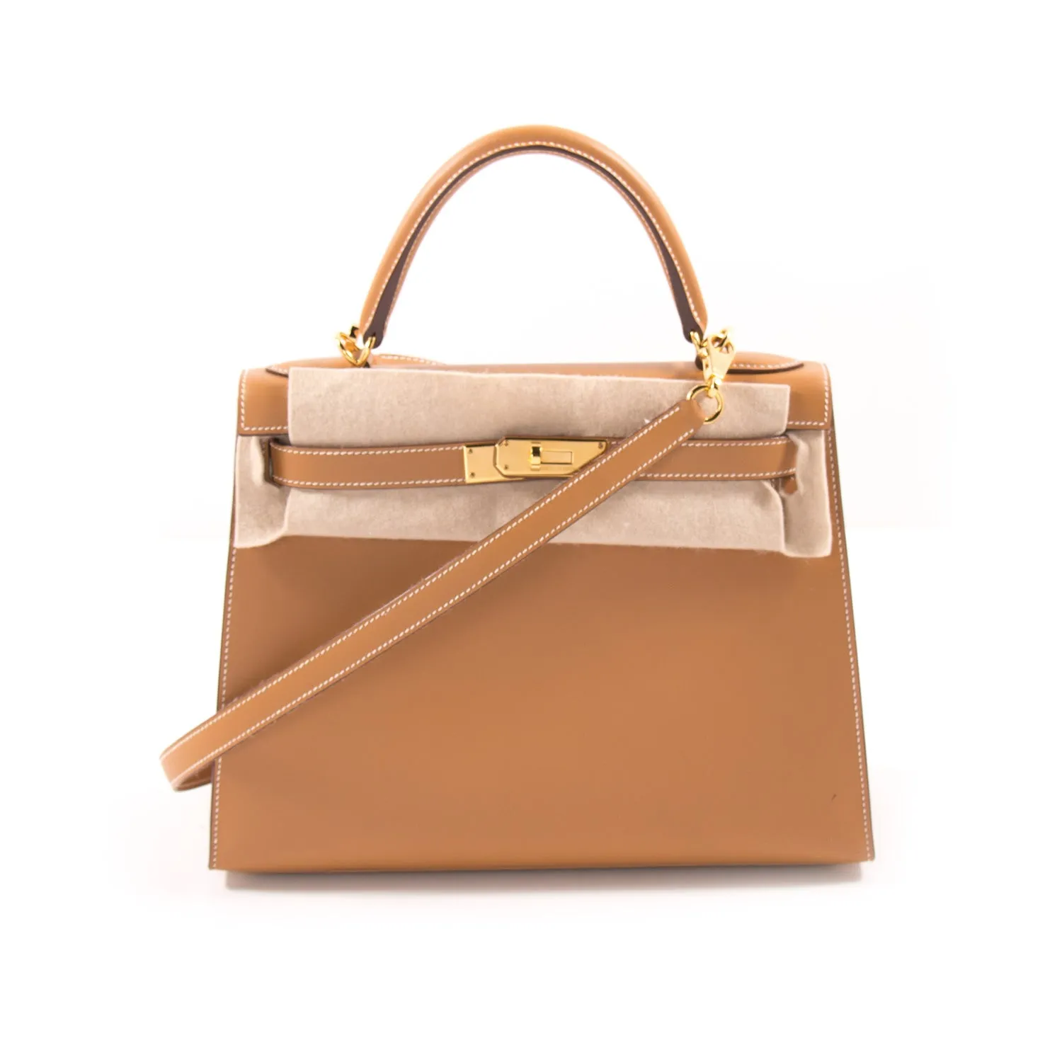 Hermès Kelly 28 Sellier Gold Chamonix Calf