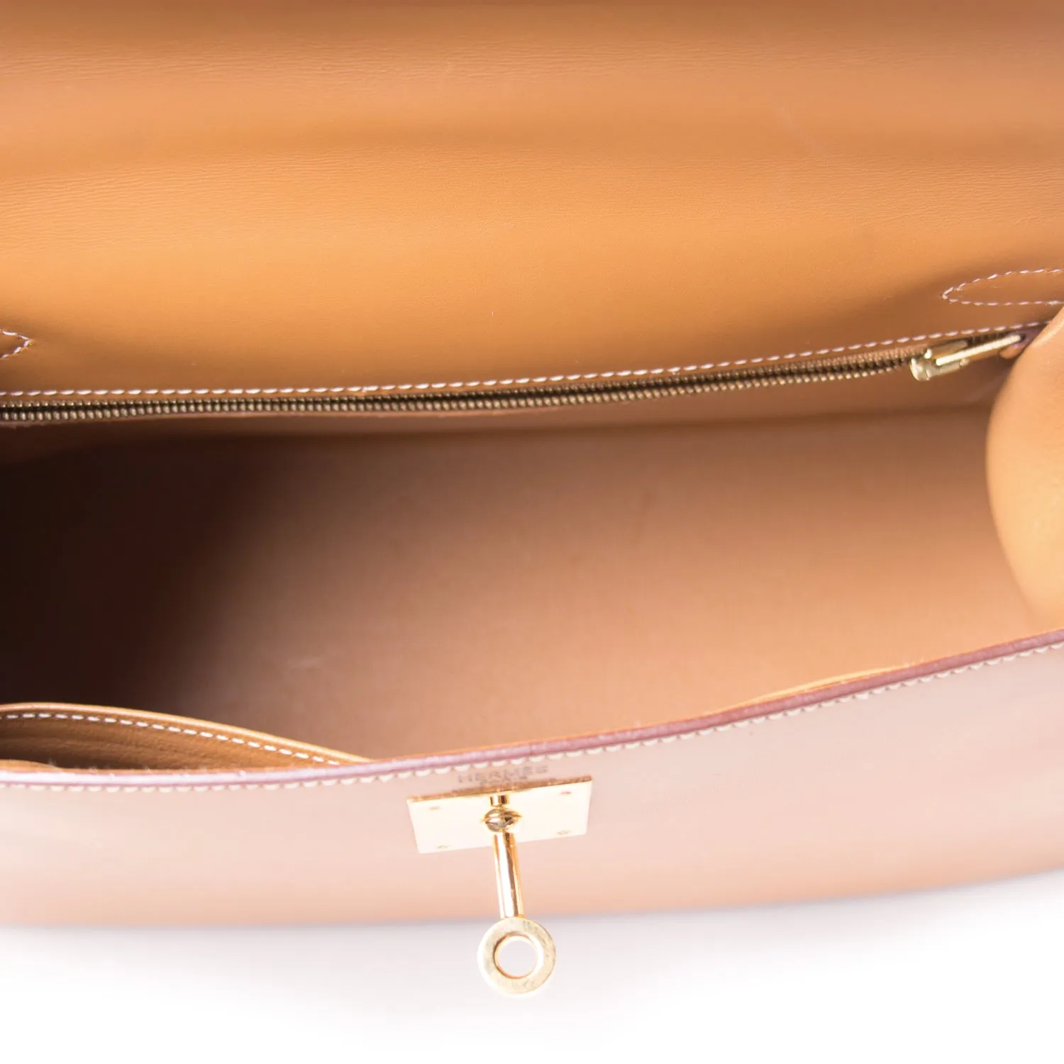 Hermès Kelly 28 Sellier Gold Chamonix Calf