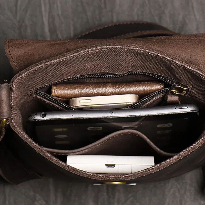 High Quality Messenger Bag For Men Genuine Leather Crossbody Bag Male Easy Travel Shoulder Bag for Tablet Men's Leather Handbag