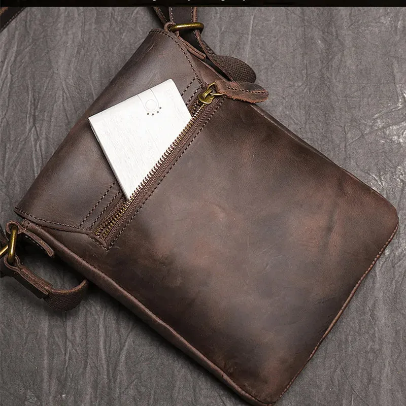 High Quality Messenger Bag For Men Genuine Leather Crossbody Bag Male Easy Travel Shoulder Bag for Tablet Men's Leather Handbag
