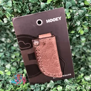 HOOEY  "GRAYSON" KNIFE SHEATH BROWN W/ STITCHED EDGE