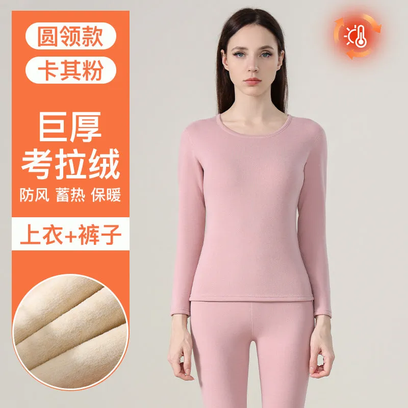 INSTOCK-Velvet thick double warm round neck thermal