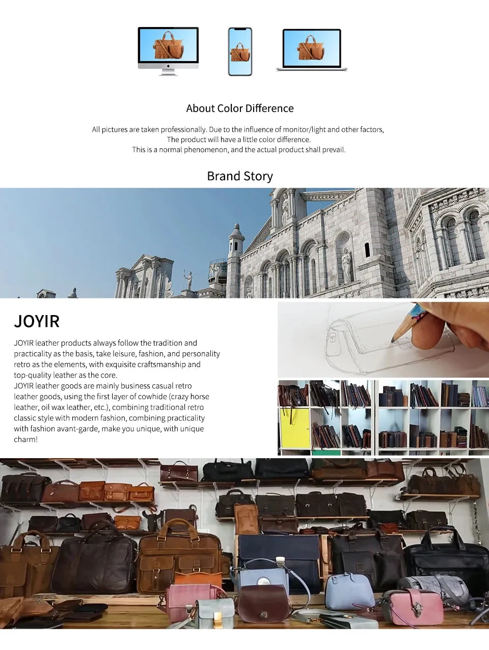 JOYIR Men's Briefcases Genuine Leather Office 17" Laptop Shoulder Bag Messenger Bag for Men Tote Male Handbags Portafolio