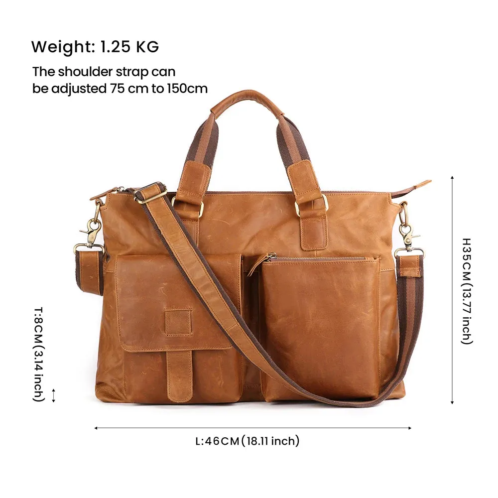JOYIR Men's Briefcases Genuine Leather Office 17" Laptop Shoulder Bag Messenger Bag for Men Tote Male Handbags Portafolio