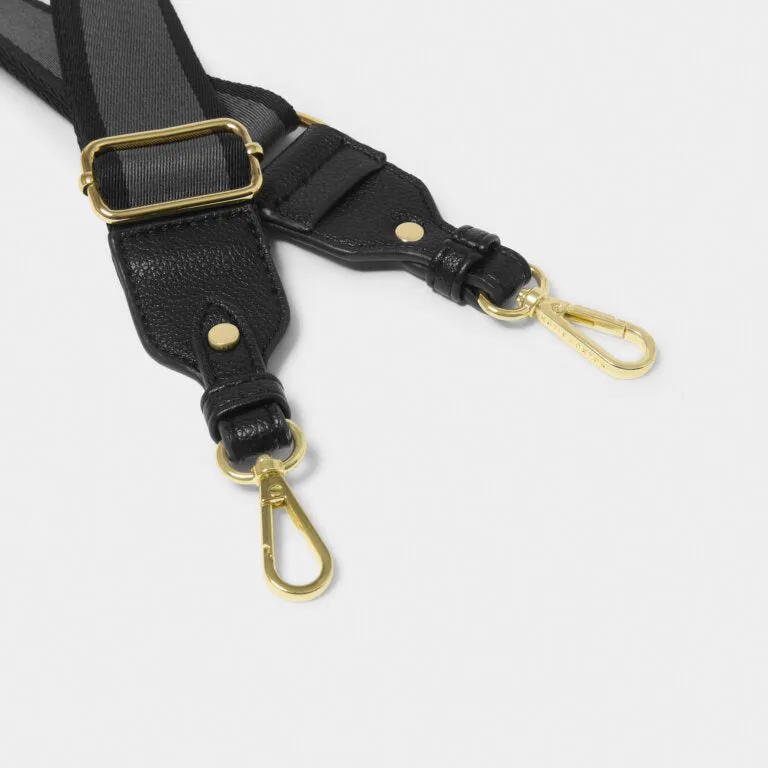 Katie Loxton Black Stripe Canvas Strap