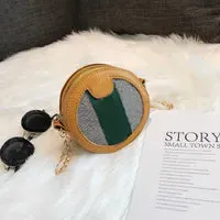 Kids Deaigner Handbags Fashion Korean Girls Mini Princess Purses Cross_body Round Letter Printed Chain And Shoulder Strap Messenger Bag Children Candy Bags Gifts