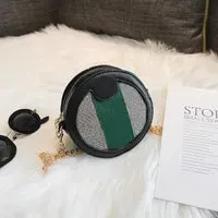 Kids Deaigner Handbags Fashion Korean Girls Mini Princess Purses Cross_body Round Letter Printed Chain And Shoulder Strap Messenger Bag Children Candy Bags Gifts