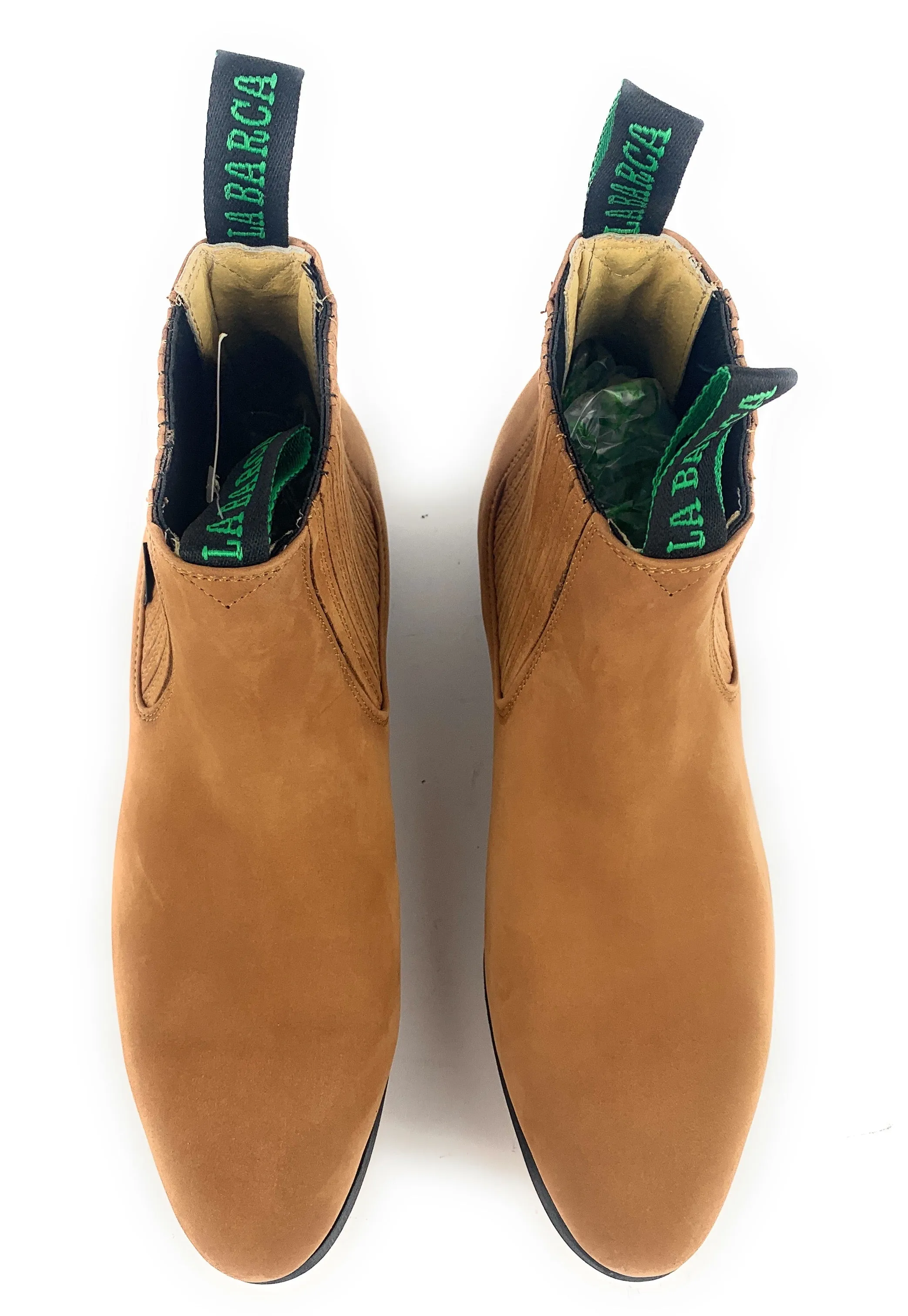 La Barca Men's Camel Suede Botin Charro