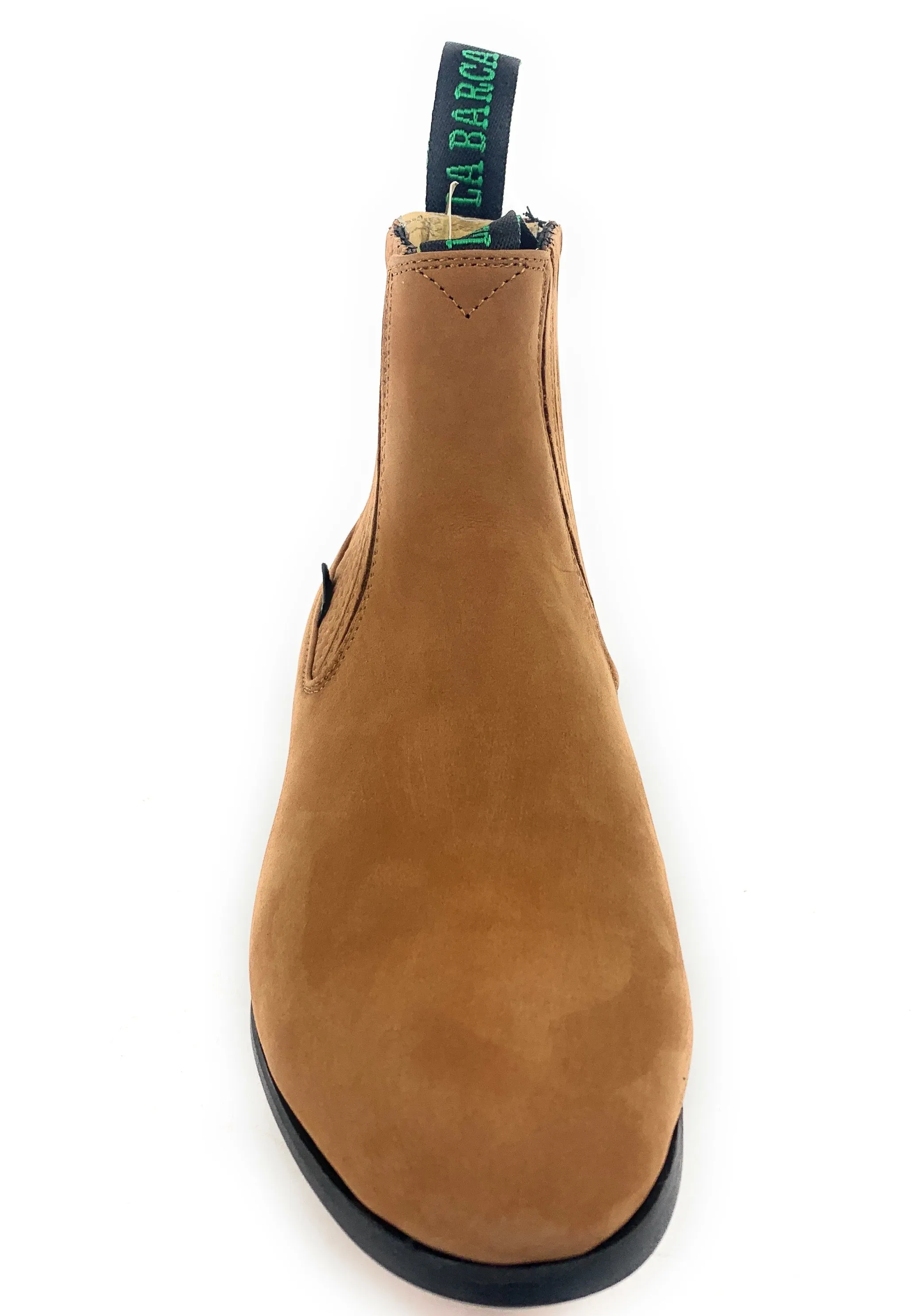 La Barca Men's Camel Suede Botin Charro