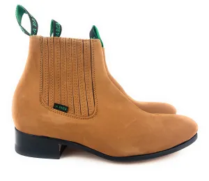 La Barca Men's Camel Suede Botin Charro