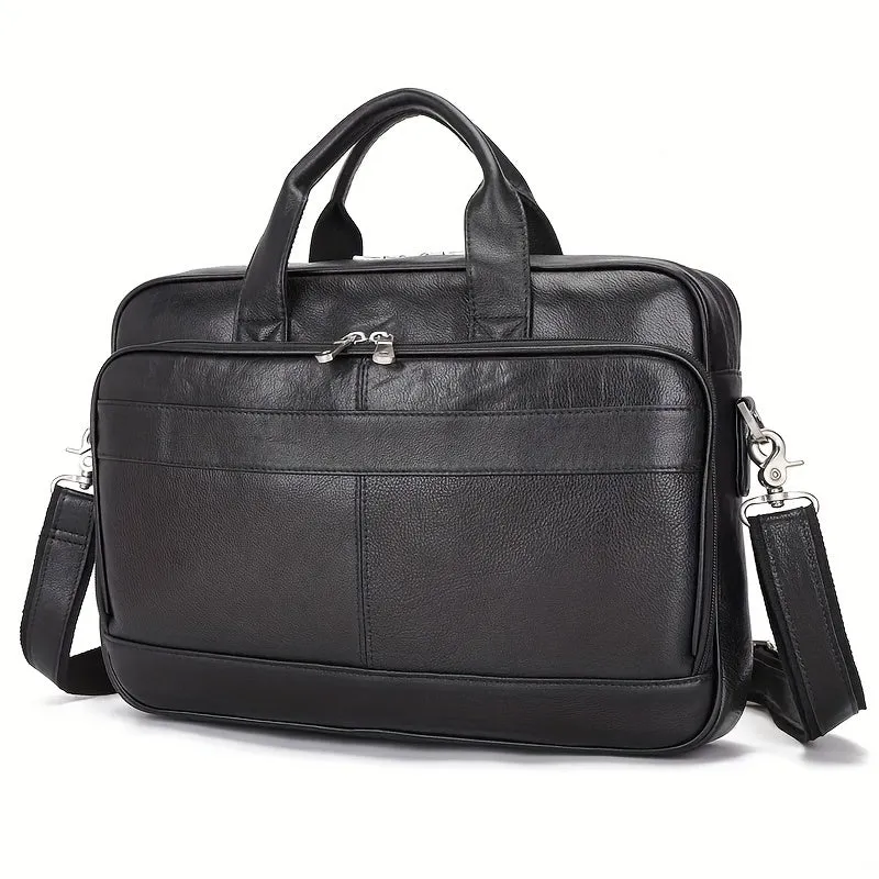 Large Capacity Retro Men's Leather Bag Crazy Horse Leather Briefcase