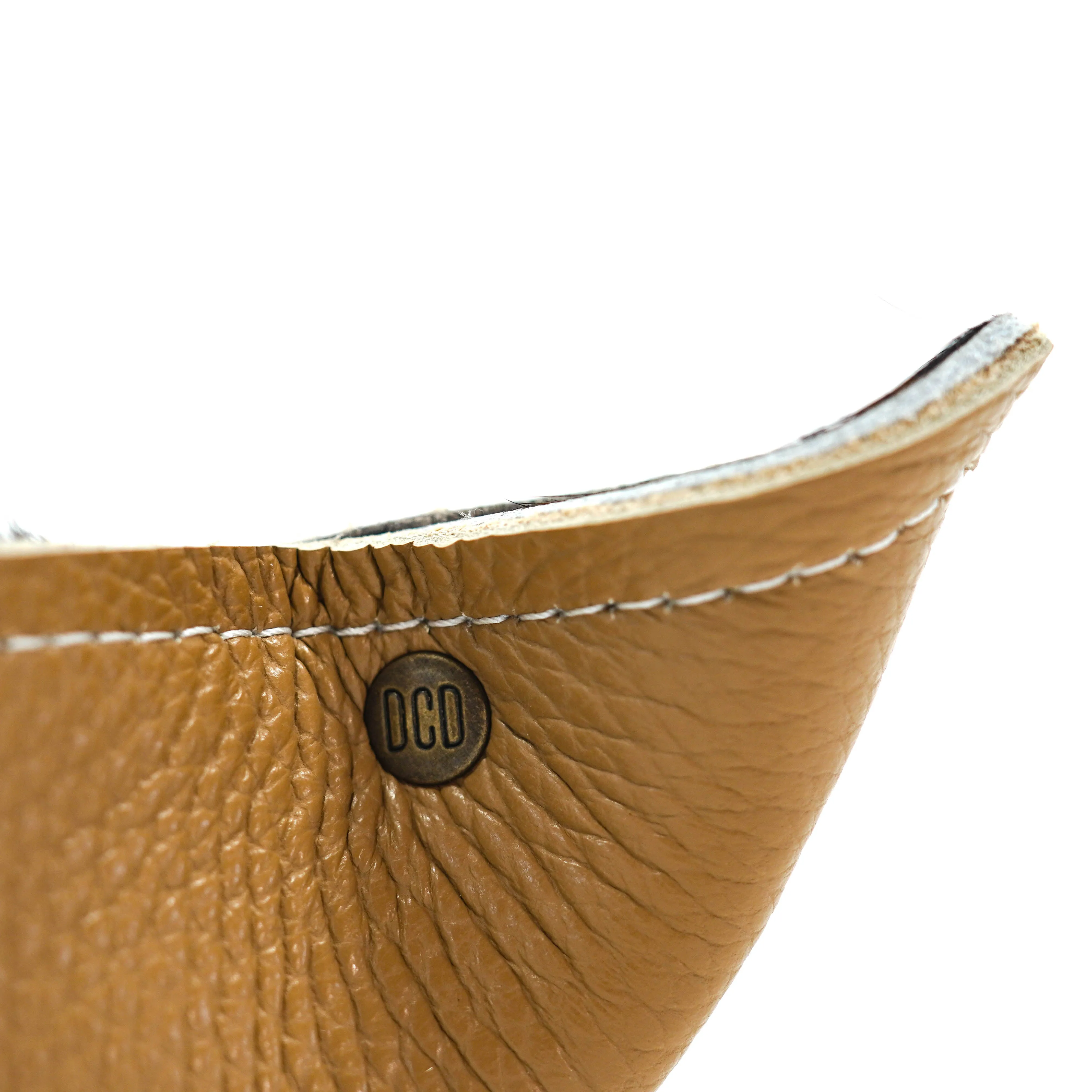 Large Tray - Pebbled Dulce de Leche Leather w/ Ivory Croc