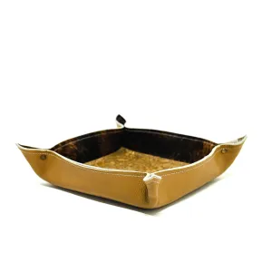 Large Tray - Pebbled Dulce de Leche Leather w/ Toasted Sesame Tool