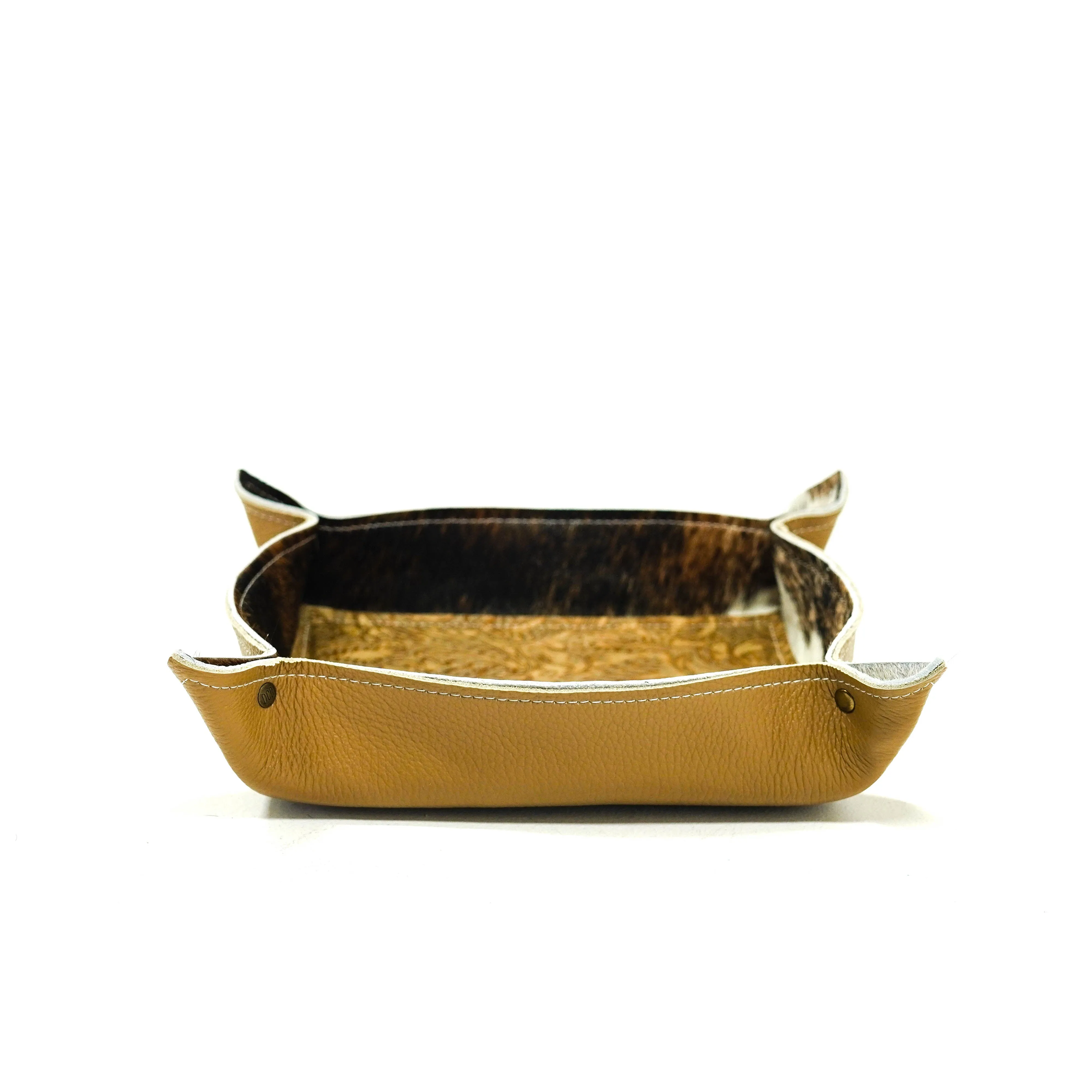 Large Tray - Pebbled Dulce de Leche Leather w/ Toasted Sesame Tool