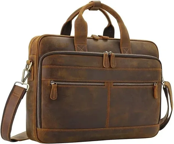 Leather Briefcases Laptop Messenger Bag - Premium Quality Leather Avanzar Leather