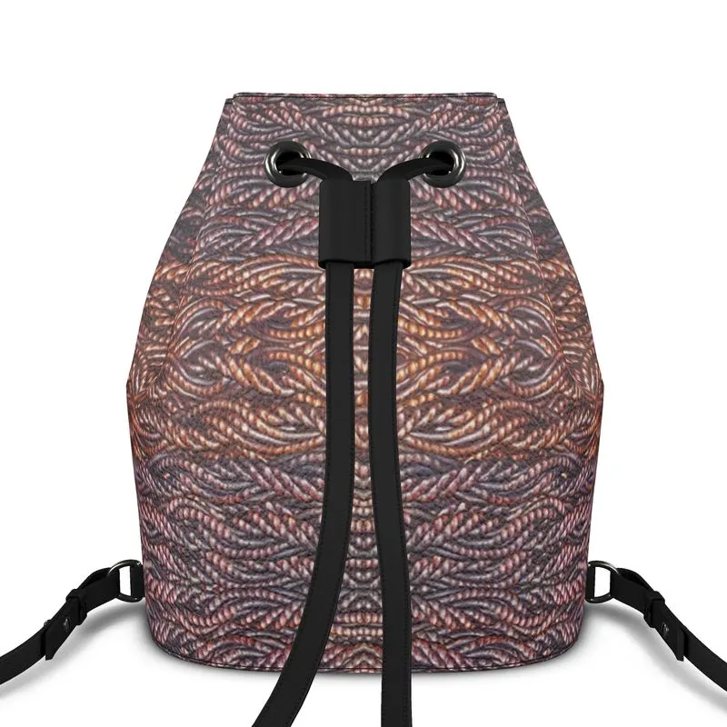 Leather Bucket Backpack (Grail Hearth Core Copper Fabric) RJSTHS2022 RJS
