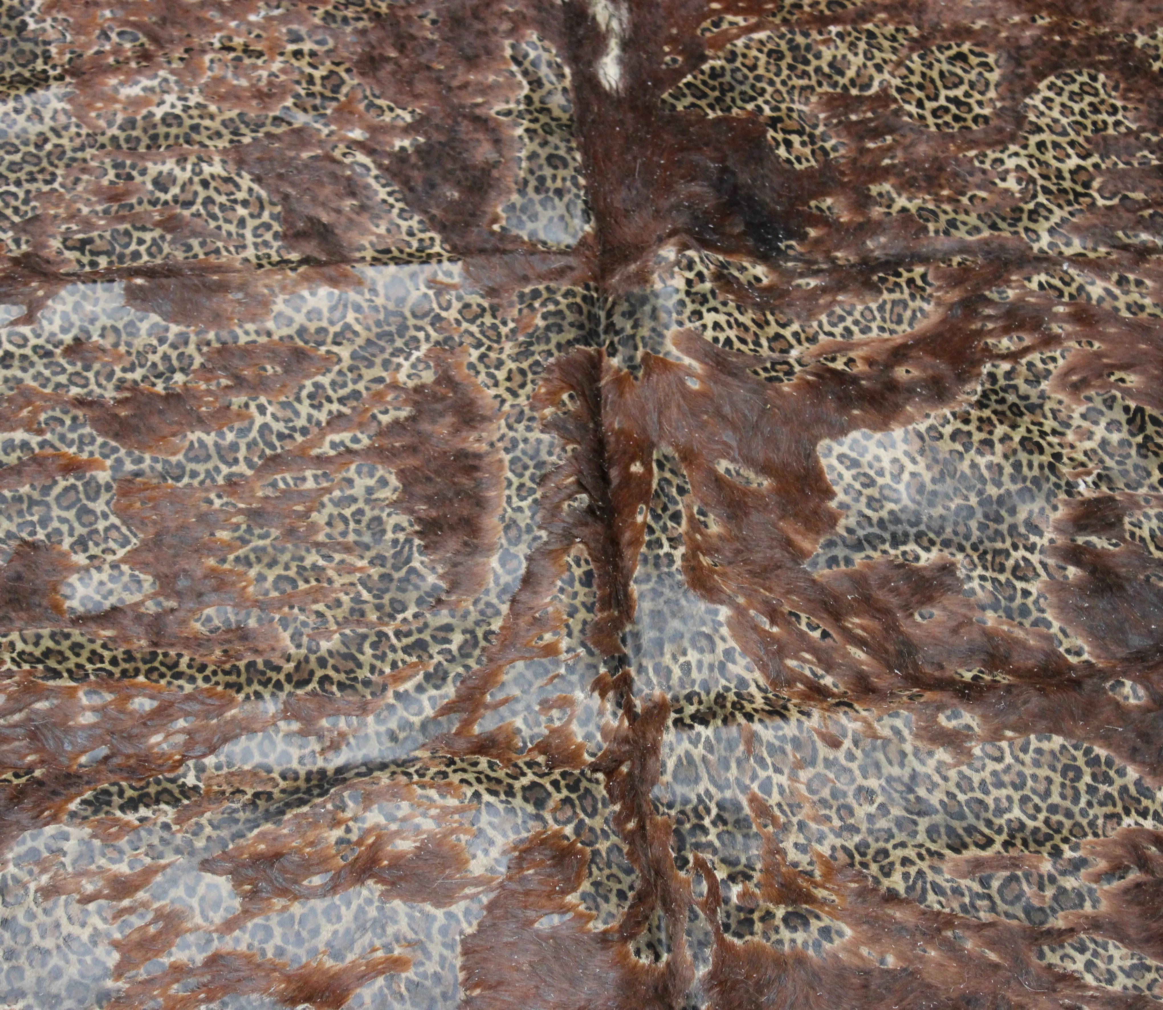 Leopard Print  on  Brown   COWHIDE -75x73 INCHES - Premium Cowhide