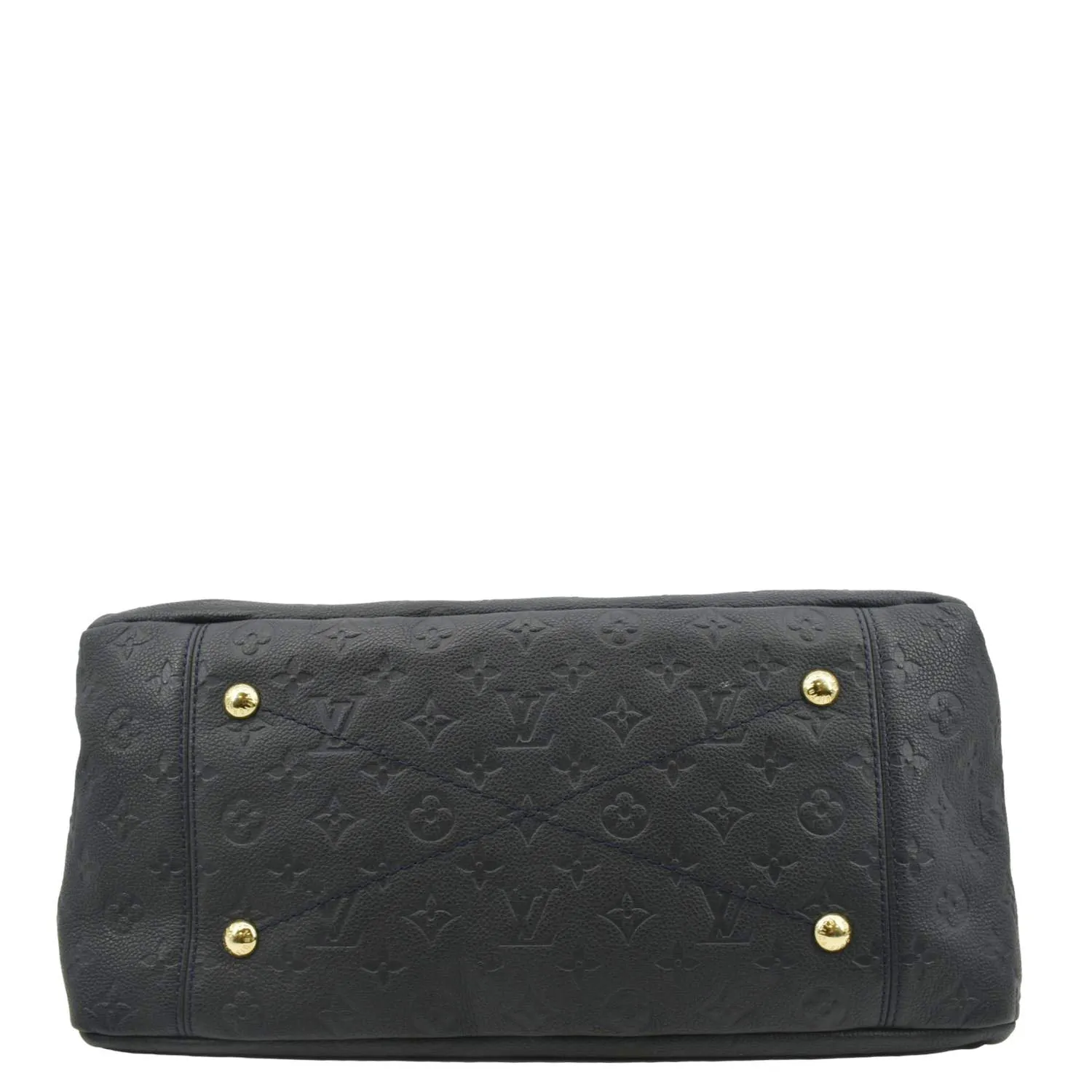 LOUIS VUITTON Artsy MM Empreinte Leather Shoulder Bag Navy Blue