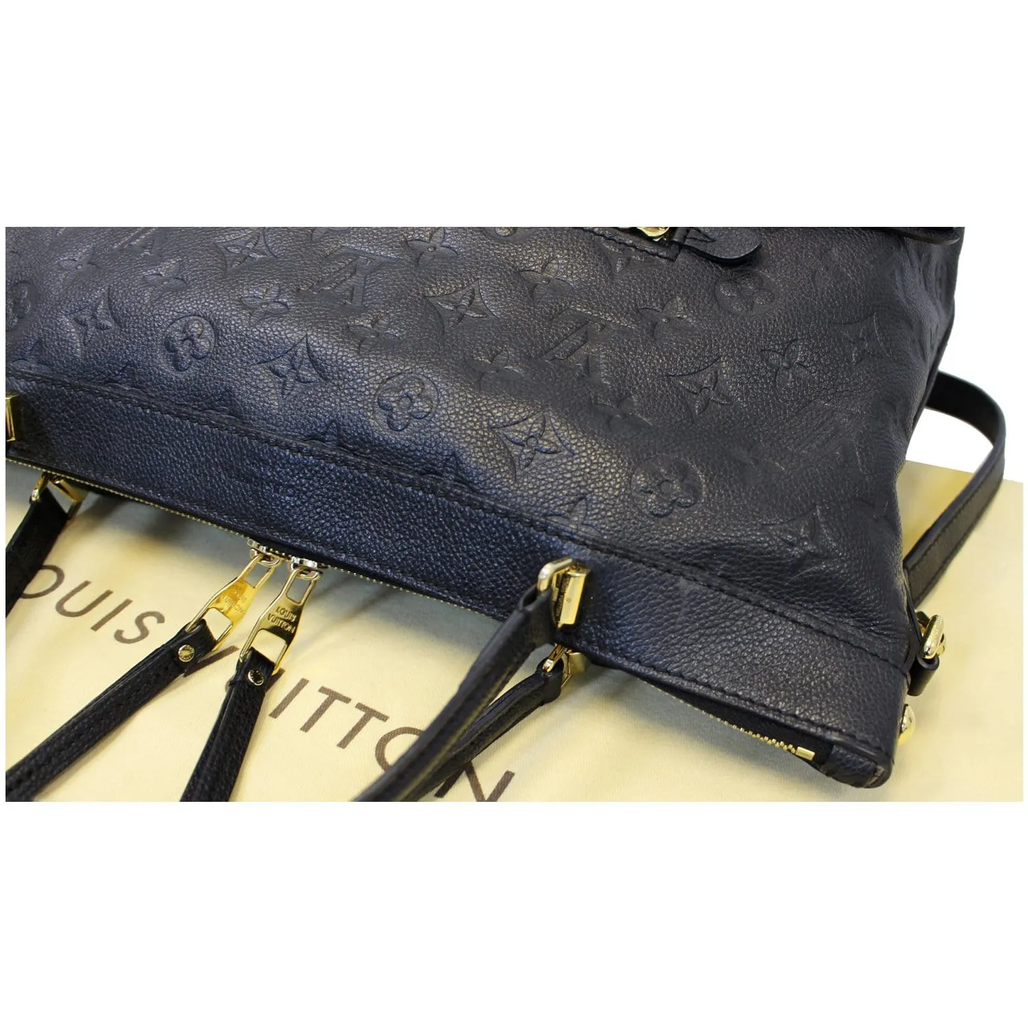 LOUIS VUITTON Bastille MM Empreinte Leather Shoulder Handbag Black