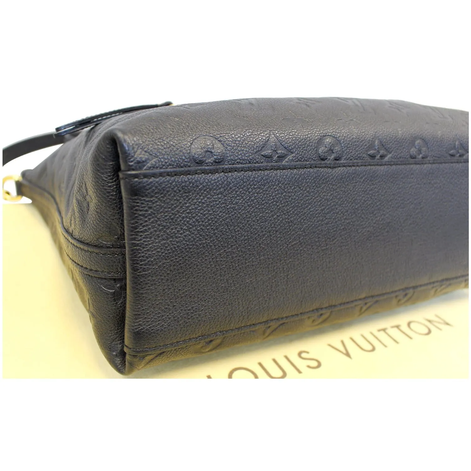 LOUIS VUITTON Bastille MM Empreinte Leather Shoulder Handbag Black