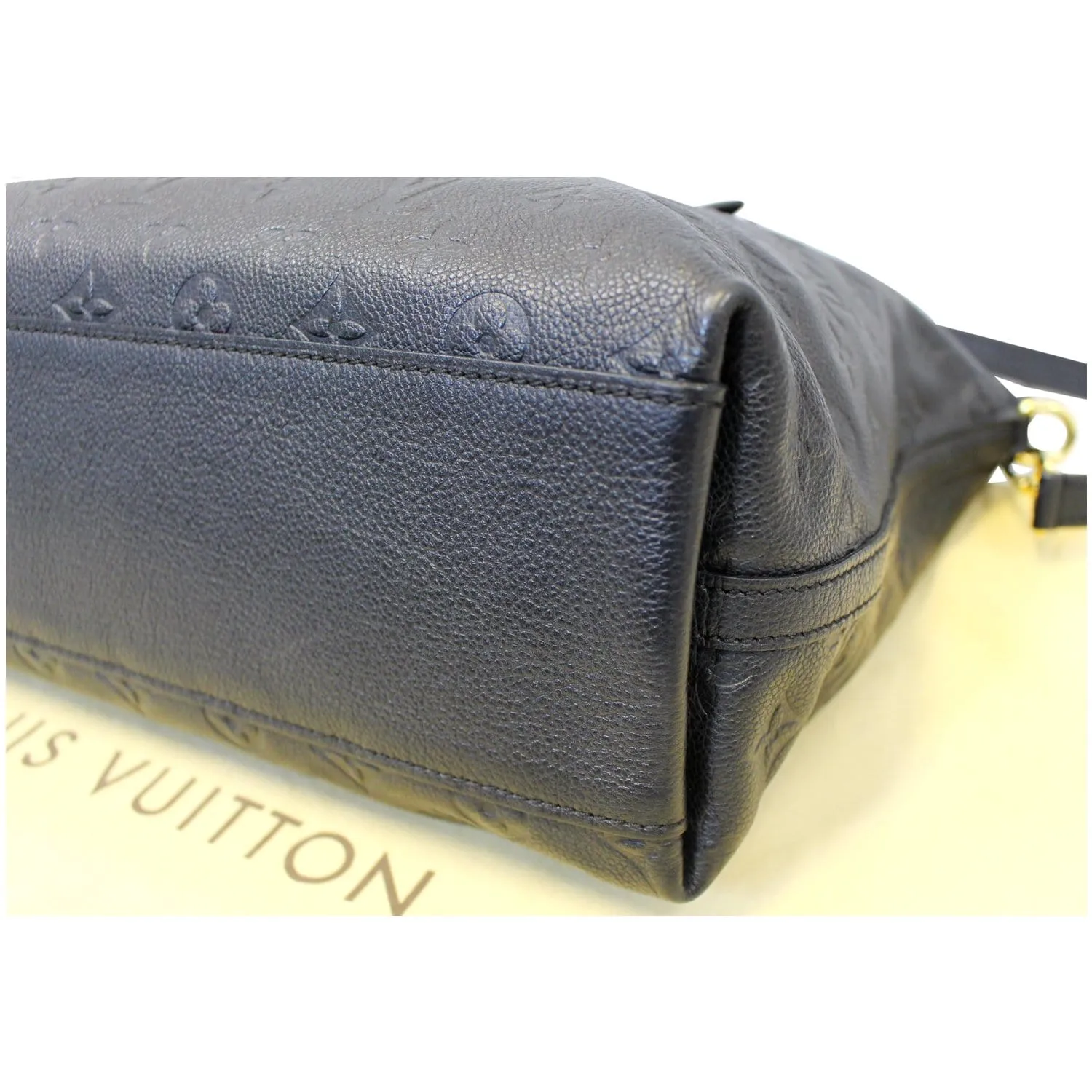 LOUIS VUITTON Bastille MM Empreinte Leather Shoulder Handbag Black