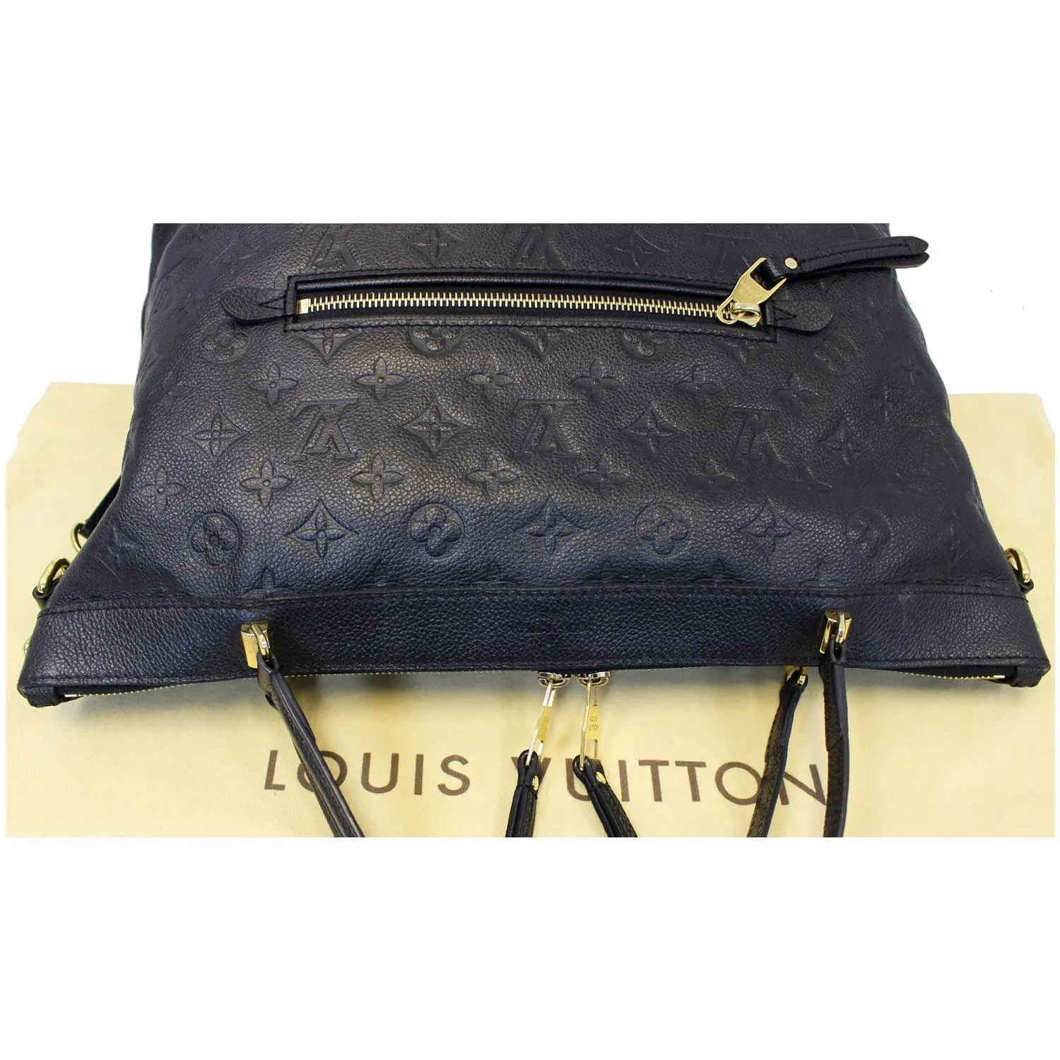 LOUIS VUITTON Bastille MM Empreinte Leather Shoulder Handbag Black