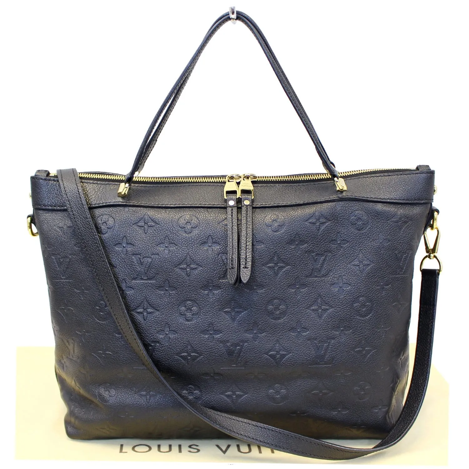 LOUIS VUITTON Bastille MM Empreinte Leather Shoulder Handbag Black