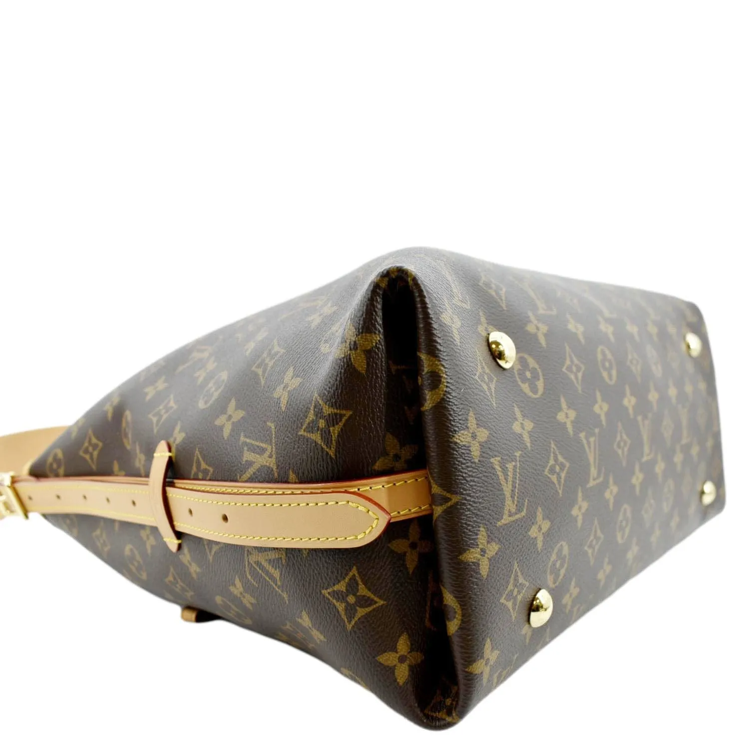 LOUIS VUITTON Carryall MM Monogram Canvas Shoulder Bag Brown