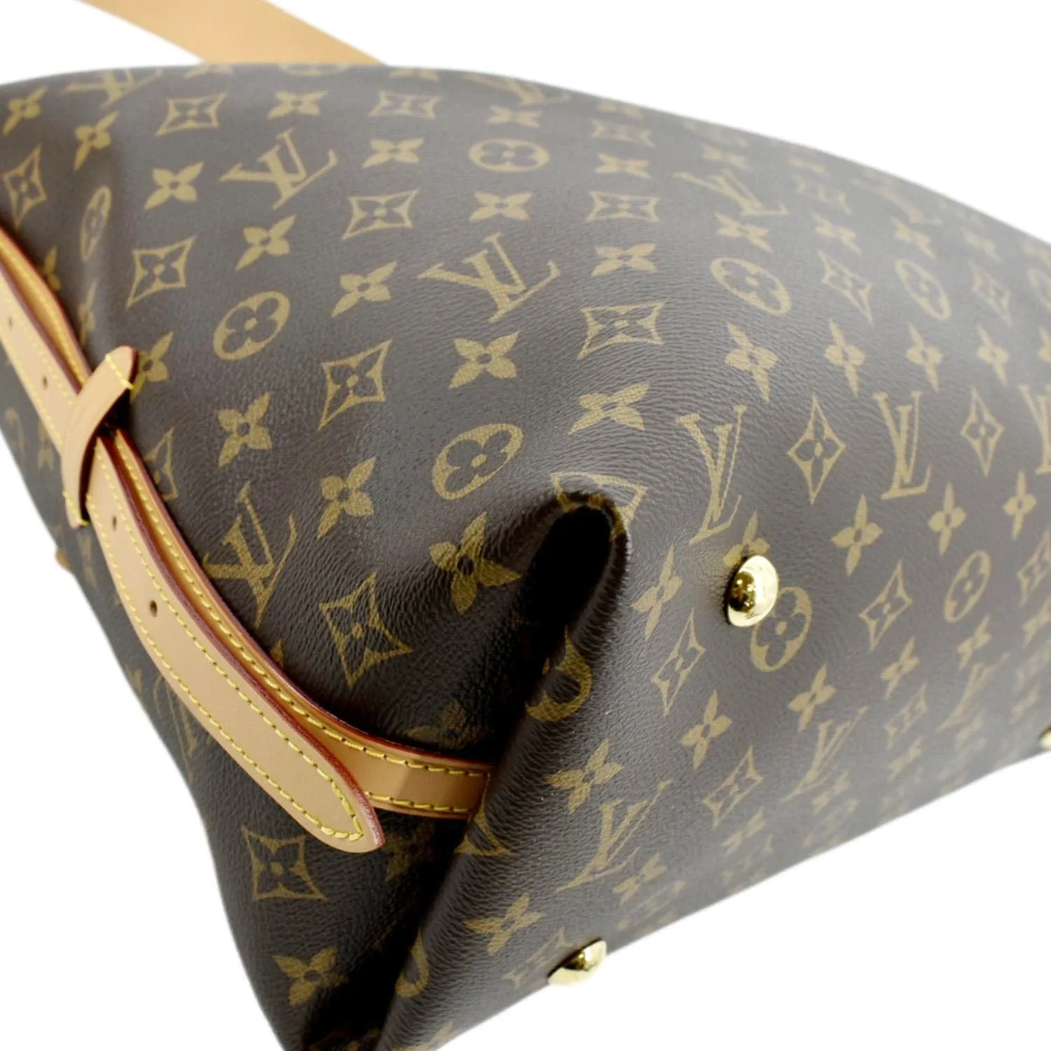 LOUIS VUITTON Carryall MM Monogram Canvas Shoulder Bag Brown