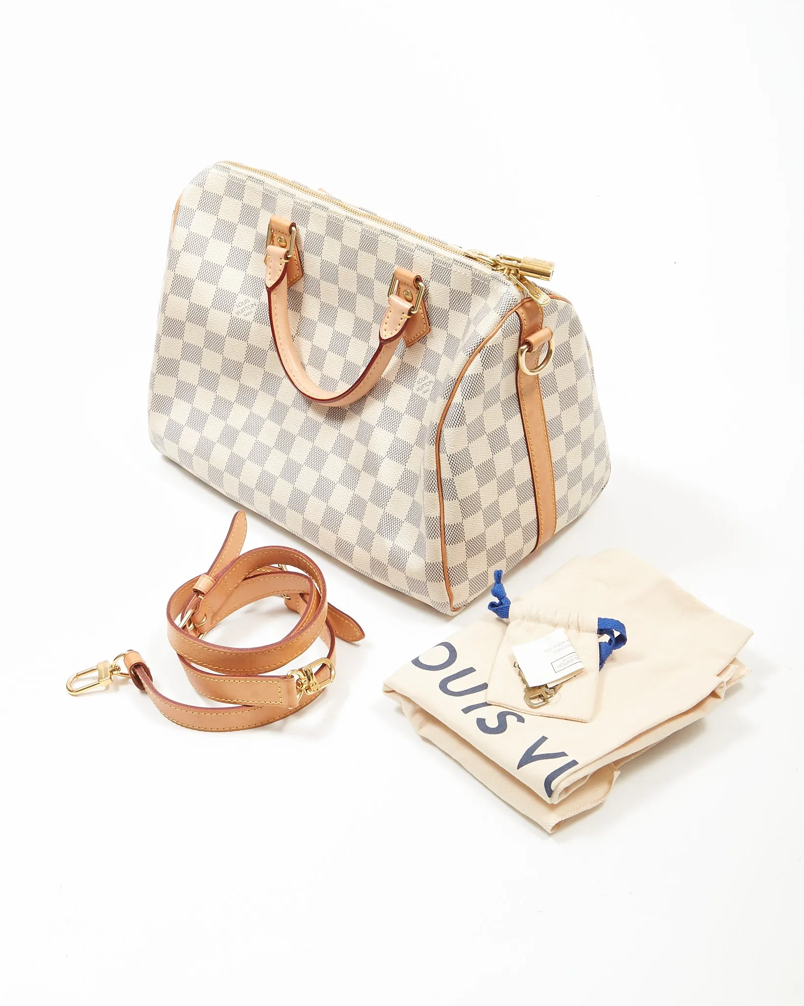 Louis Vuitton Damier Azur Canvas Speedy 30 Bandouliere Bag