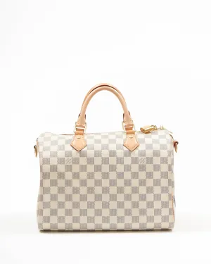 Louis Vuitton Damier Azur Canvas Speedy 30 Bandouliere Bag